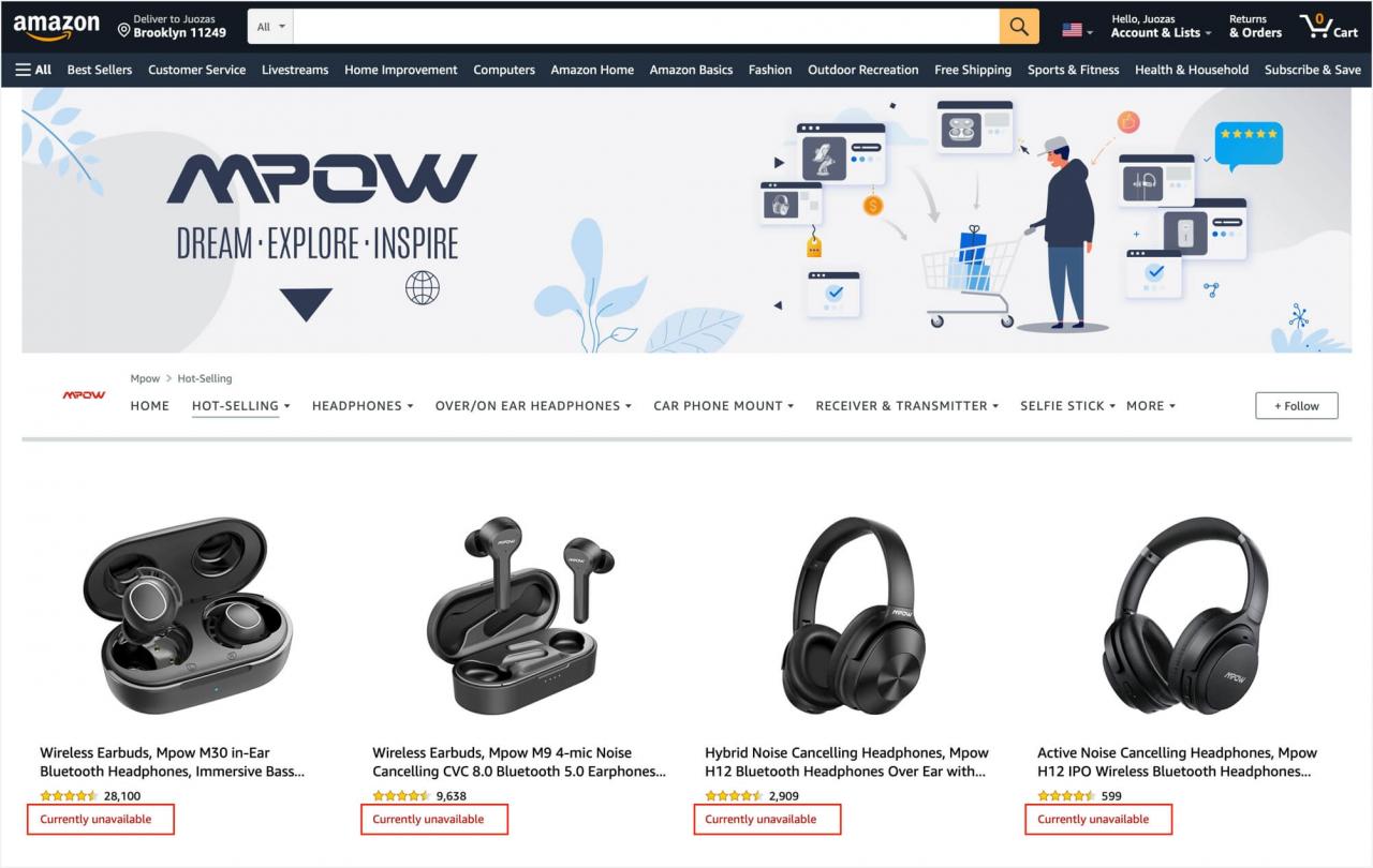 Amazon Suspends Amazon-Native Brands Mpow and Aukey