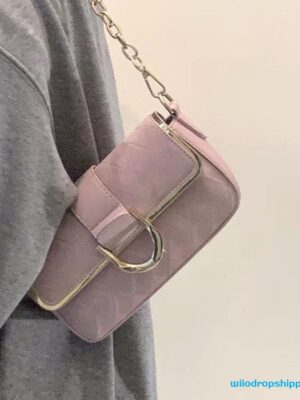High-end Simple Elegant Small Square Bag All-match Diamond Chain Small Bag 2024 New Underarm Shoulder Messenger Bag Fashion